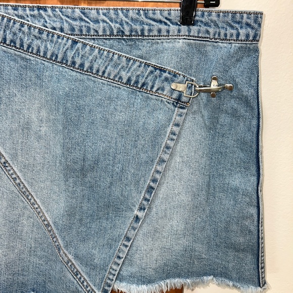BlankNYC Asymmetrical Denim Wrap Skirt - Picture 9 of 14